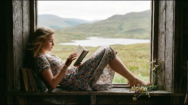 Insert a shot: fish swimming in the fish tank on the wooden table inside the ro…